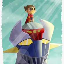 Mazinger Z. Een project van Animatie, Film, video en televisie, Ontwerp van personages, Redactioneel ontwerp y Traditionele illustratie van David Pavón Benítez - 10.03.2014