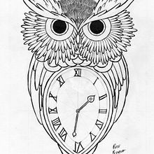 Búho reloj Ein Projekt aus dem Bereich Bildende Künste, Design von Figuren und Traditionelle Illustration von Pitu Pitarch - 15.03.2014