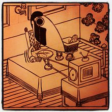 Skinny mirando la televisión Ein Projekt aus dem Bereich Design von Figuren und Traditionelle Illustration von Pitu Pitarch - 28.03.2014