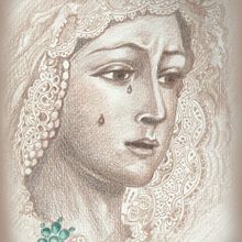 tradicional 7-Virgen de La Macarena. Artes plásticas e Ilustração tradicional projeto de Milagros González - 30.03.2014