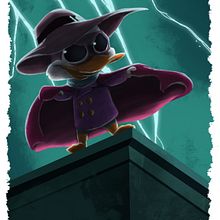 Pato Darkwing. Een project van Animatie, Film, video en televisie, Ontwerp van personages, Redactioneel ontwerp y Traditionele illustratie van David Pavón Benítez - 01.04.2014