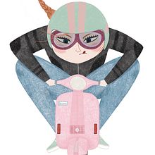 La motorista temeraria. Un projet de Illustration traditionnelle de Marta Ángel Ruiz - 08.04.2014