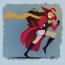 Carmen Sandiego. Een project van Animatie, Film, video en televisie, Ontwerp van personages, Redactioneel ontwerp y Traditionele illustratie van David Pavón Benítez - 10.04.2014