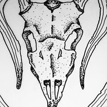 Deer skull tattoo. Een project van Traditionele illustratie van Killian López - 13.04.2014