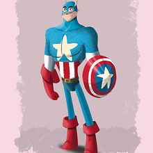 Capitán America. Een project van Animatie, Film, video en televisie, Ontwerp van personages, Redactioneel ontwerp y Traditionele illustratie van David Pavón Benítez - 15.04.2014
