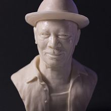 Busto miniatura 1/6 de Morgan Freeman. Een project van Ontwerp van personages, Beeldhouwwerk y Speelgoedontwerp van Manuel Barroso Parejo - 22.04.2014