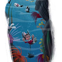 Pinocho bajo el mar. Een project van Ontwerp van personages, Redactioneel ontwerp y Traditionele illustratie van David Pavón Benítez - 28.04.2014