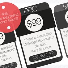  Free Clean and Simple Pricing Tables (PSD). Web Design project by Jaume Estruch Navas - 04.29.2014