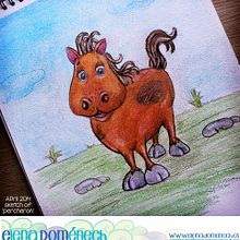 'Percheron' (bocetos ilustración). Traditional illustration project by Elena Doménech - 04.29.2014