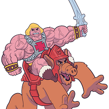 Heman y Alf se van de parranda. Character Design, Graphic Design, and Traditional illustration project by Alex Red - 05.01.2014