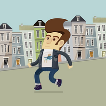The man with the toupee takes a walk. Un progetto di Animazione, Character design e Illustrazione tradizionale di Víctor Cárdenas Ortiz - 07.05.2014