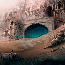 Desert Temple. Un proyecto de Bellas Artes, Ilustración tradicional, Paisajismo y Diseño de David Iglesias Martínez - 09.05.2014
