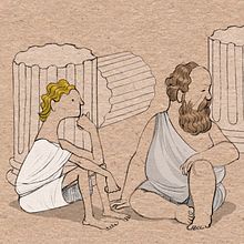 Conversaciones al borde de una barca. Traditional illustration project by Alejandro Antoraz Alonso - 05.14.2007
