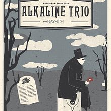 Alkaline Trio/Bayside poster de gira. Un projet de Direction artistique, Design  et Illustration traditionnelle de Münster Studio - 15.05.2014