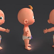 Cartoon Baby. Un proyecto de 3D, Animación, Diseño de personajes y Motion Graphics de Heidy - 08.05.2014