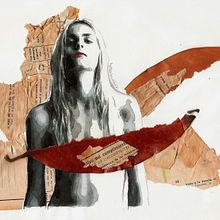 Take another drag, turn me to ashes (Portrait of Andrej Pejic) Ein Projekt aus dem Bereich Bildende Künste und Traditionelle Illustration von Mentiradeloro Esther Cuesta - 19.05.2014
