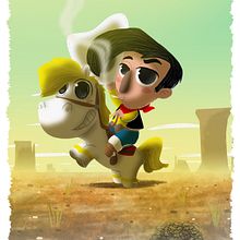 Lucky Luke. Een project van Film, video en televisie, Ontwerp van personages, Redactioneel ontwerp y Traditionele illustratie van David Pavón Benítez - 20.05.2014