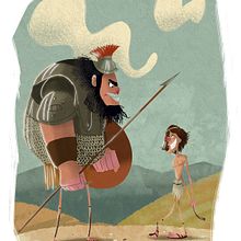 David y Goliath. Een project van Ontwerp van personages y Traditionele illustratie van David Pavón Benítez - 02.06.2014