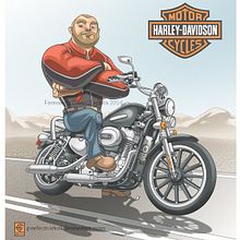 Harley Davidson Biker. Un proyecto de Ilustración tradicional de Fernando Cano Zapata - 06.06.2014