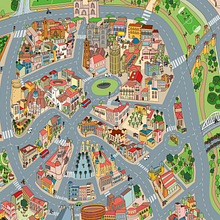 Mapa de Valencia ilustrado para EMT. Un proyecto de Ilustración tradicional de andrea garcia grande - 01.08.2015