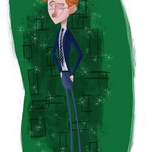 Conan O'Brien. Een project van Film, video en televisie, Ontwerp van personages y Traditionele illustratie van David Pavón Benítez - 20.06.2014