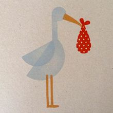 Stork stamp. Arts, Crafts, and Traditional illustration project by Heroine Studio - 06.25.2014