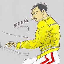 Homenaje a Freddie . Traditional illustration project by Luis Ramón Castilla Rosa - 07.03.2014