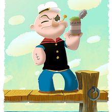Popeye. Een project van Film, video en televisie, Ontwerp van personages, Redactioneel ontwerp y Traditionele illustratie van David Pavón Benítez - 05.07.2014