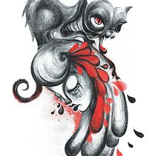 The Black Cat - Edgar Allan Poe . % Paola Vecchi tarafından hazırlanan Geleneksel illüstras, Ve on projesi - 07.05.2014