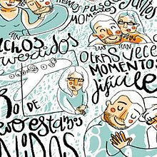 J.T.M Wedding card. Ilustração tradicional, Design de personagens, e Lettering projeto de Mónica Toledo - 07.03.2014