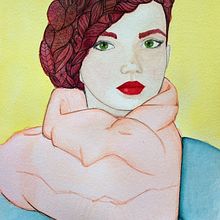 Burgundy locks . % María Contreras tarafından hazırlanan Sanat ve El Sanatları, Güzel sanatlar, Tasarım, Geleneksel illüstras, on, Ve Tablo projesi - 07.12.2014