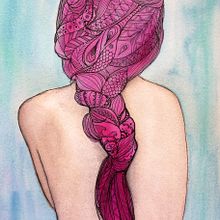 Indian pink . % María Contreras tarafından hazırlanan Sanat ve El Sanatları, Güzel sanatlar, Tasarım, Geleneksel illüstras, on, Ve Tablo projesi - 07.12.2014