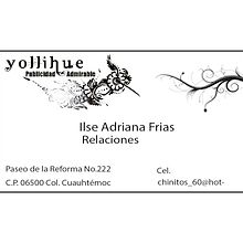 Tarjetas personales Agencia Yollihue. Design project by Nitzia Venegas Torres - 07.17.2014