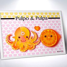 Ilustraciones Pulpo&Pulpa. Character Design, Graphic Design, Packaging, and Traditional illustration project by Marta Velasco Zurro - 12.12.2013