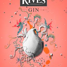 Rives Gin. Un proyecto de 3D, Diseño gráfico, Ilustración tradicional y Publicidad de Amalia Mora - 21.08.2014