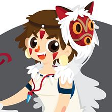Mononoke Hime. Character Design, and Traditional illustration project by Ana Rois Ortiz - 09.02.2014