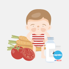 ¿Qué puede comer tu bebé durante su primer año?. Traditional illustration, and Advertising project by Laura Carreira Vidal - 09.03.2014