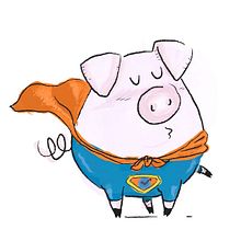 Cerdito aquiahorra. Graphic Design, Traditional illustration, and Character Design project by Marta Solis - 08.02.2012