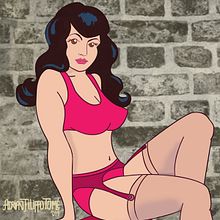 Bettie Page. Graphic Design, Web Design, and Traditional illustration project by Adrian Filippo - 09.10.2014