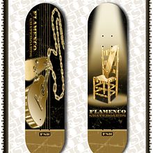 Flamenco skateboards design. Een project van  Ontwerp, Traditionele illustratie y  Reclame van Sete Gonzalez - 12.09.2014