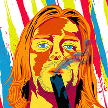Retrato de Nirvana ( Kurt Cobain). Design, and Product Design project by Sergio Rivera Cordero - 09.13.2014