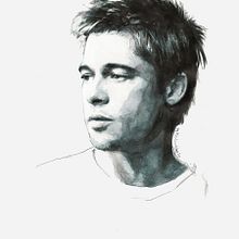 Portrait of Brad Pitt Ein Projekt aus dem Bereich Bildende Künste und Traditionelle Illustration von Mentiradeloro Esther Cuesta - 15.09.2014