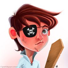 Pequeño pirata.. Character Design, and Traditional illustration project by gesiOH - 09.16.2014