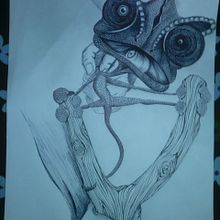 Camaleón. Traditional illustration project by Abel Belmonte LLedó - 09.24.2014