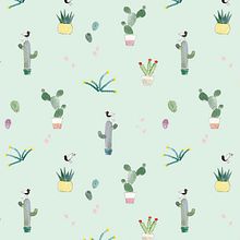 pattern – cactus. Ilustração tradicional projeto de Bárbara Miret - 25.09.2014