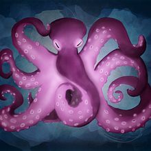 -Octopus-. Traditional illustration project by Adriana Fernandes Sánchez - 10.06.2014
