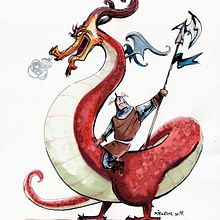 Dragones (acuarela/watercolor). Un progetto di Illustrazione tradizionale di Alejandro Maiques Paredes - 07.10.2014