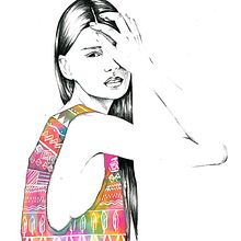 Ilustración Tribal Girl. Fine Arts, Graphic Design, and Traditional illustration project by Mariam Tronchoni Costa - 10.13.2014