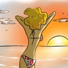 Beach Girl. Character Design, and Traditional illustration project by Albert Baldó - 07.15.2014