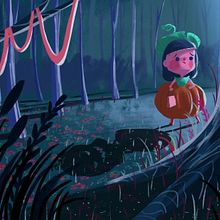 Niña calabaza. Een project van  Ontwerp, Ontwerp van personages y Traditionele illustratie van David Pavón Benítez - 20.10.2014